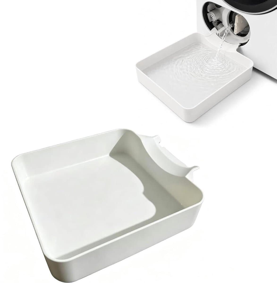 Lekbak wasmachine - Universeel - Wateropvang - Afvoer - Opvangbak tegen lekkage - Opstaande Rand - Afvoerbak - Lekbak Koelkast Vaatwasser Diepvriezer - voor appartementen, garages en huurwoningen - 17,8 x 5cm - Wit — afbeelding 1