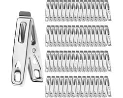 Dailygoods - 60 Stuks Roestvrijstalen Wasknijpers - Winddicht en Roestvrij