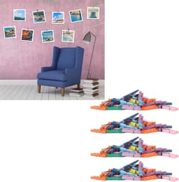 Mini Wasknijpers - Houten Knijpers - Foto's Ophangen - Levendige Kleuren - 200 stuks - Gekleurd — thumbnail 2