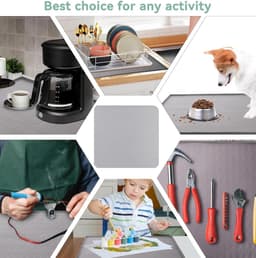 Wasmachinehoes - 60*60 cm - Wasmachine Beschermer - Antislip beschermhoes - Wasmachine Droger Mat - Vloerbeschermmat - Wasmachine Overtrek - Wasmachine Coating - mat - voor wasmachine, droger, keuken, badkamer en campers - grijs — thumbnail 4