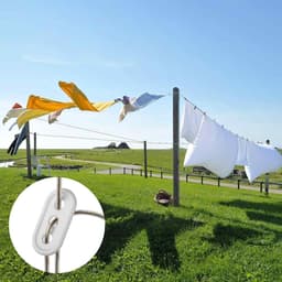 Waslijn van 20 meter – flexibel en sterk met stalen kern – duurzaam – geschikt voor tuin, buiten, camping, reizen en balkon — thumbnail 2