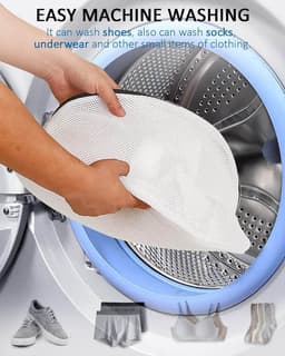 Schoenwasnet voor Sneakers en Sokken, 2 Stuks, Waszak met Rits voor de Wasmachine (38 x 21 x 23 cm) — thumbnail 2