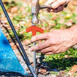 Grondanker Schroefpaal - Tentharing Winddicht - Kamperen Tuinieren - Oplichtend in Donker - 20 cm - Oranje — thumbnail 2
