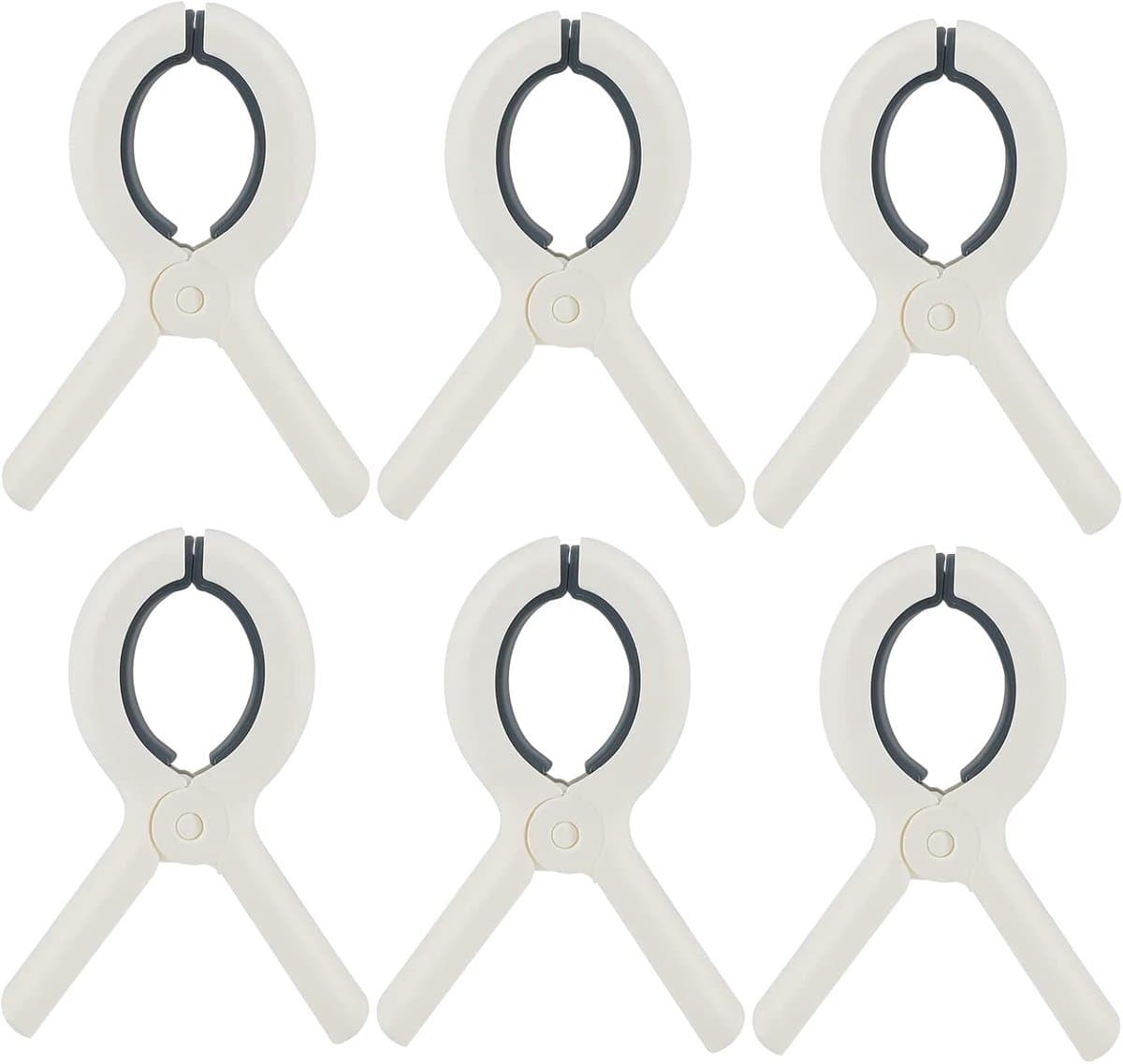 Strandhanddoekklemmen / Kunststof wasknijpers – Robuuste klemmen voor strand- en zwembadstoelen (ook voor cruises), windbestendig, geschikt voor strandlakens en zware was – Set van 6 — afbeelding 1
