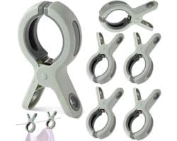 Grote wasknijpers - Waslijnknijpers - Sokkenklemmen - Antislip waslijnknijpers - Sokkenhouders - Kleurrijke sokkendroogclips - voor kleding, sok drogen, voedselverzegeling, mappen, handdoekclips, ondergoed clips - 6 stuks