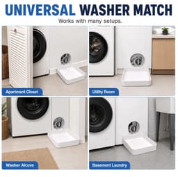 Lekbak wasmachine - set 4 stuks（Waterbak + universele geleideschoep + moer + Samsung geleideschoep）- 17,8 ×17,8cm - Lekbak voor Wasmachine en Vaatwasser - Vloerbescherming tegen waterschade - universele - wateropvangbak voor kelder, woning, camper — thumbnail 5