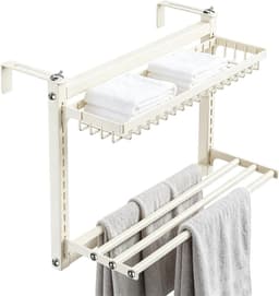 Radiator Droogrek - Handdoekenhanger Badkamer - Kleding Drogen - Montagevrij Ontwerp - 60cm Breed - Mat Zwart — thumbnail 1