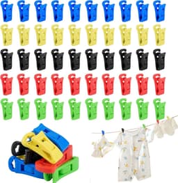 50-delige set sokkenklemmen voor wasmachine en droger, met 1 opbergtas, sokkenhouder wasmachine, sokkenklemmen, wasmachine, sokkenclips, voor dikke sokken, levensmiddelen, foto's — thumbnail 1