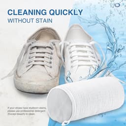 Omgoods- Schoenenwaszak 2Pcs - Waszak voor Sneakers - Waszak met Verstelbare Schoenspanners - Herbruikbare Waszak - Waszak met Verborgen Ritssluiting - Wit — thumbnail 5