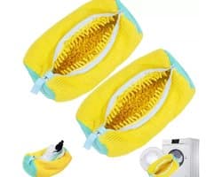 2 stuks schoenwaszak, wasmachine, herbruikbare waszak, anti-vervorming, schoenenzak, wasmachine, 360 graden - ShopVlot