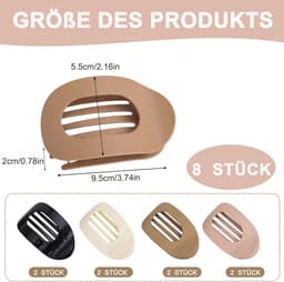 8 Pieces Flat Claw Clips, Duck Bill Hair Clips for Women, Flat Hair Clips, Strong Grip, Side Hair Clips, Non-Slip Hair - ShopVlot — thumbnail 3