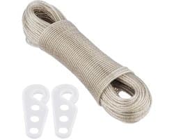 Extra sterke waslijn van 3mm x 50m, ideaal voor buitengebruik, tuin en kamperen, weerbestendig en duurzaam