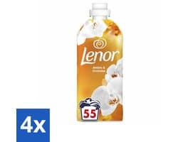4 x Lenor - Wasverzachter - Amber & Orchidee - Fris & Zacht - 55 Wasbeurten - Wasverzachter - Lenor - Amber & Orchidee - Geur - Frisheid