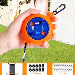 Camping Retractable Clothesline, Portable Clothesline, Outdoor Clothesline, Travel Clothesline, 32.8ft, with 10 - ShopVlot — thumbnail 3