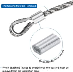Staalkabel 10 m - 304 roestvrij staal - 4 mm vinylcoating - voor optillen en ophangen - ShopVlot — thumbnail 3