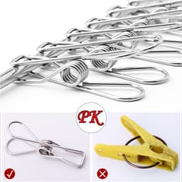 Handdoekklemmen -60 stuks - Handdoekhaakjes - Wandhaken - Theedoekklemmen - Wasknijpers - Roestvrij-stalen Wasknijpers - voor Waslijn Kleding Sok Hanger Keuken Kantoor - 5.5CM — thumbnail 4