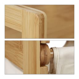 wasmand bamboe - 30 liter - met plank - op poten - rechthoekig - natuur — thumbnail 2