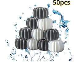 50-pack - Herbruikbare magische wasballen - Anti-klit wasballen - Veilig voor de wasmachine - Siliconen drogerballen (25 grijs + 25 wit) — afbeelding 1
