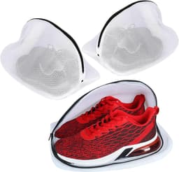 2 Lazy Shoe Washing Bags - Waszakken - Machinewasbare schoenwaszakken - Schoenwasartefacten - Beschermende schoenwasnetzakken - Geschikt voor sportschoenen, sportschoenen, tennisschoenen, pantoffels - Klein formaat 33*23*23cm - Wit" — thumbnail 1
