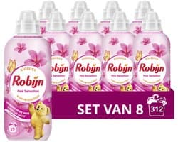 Robijn - Wasverzachter - Pink Sensation - 8 flessen - 312 wasbeurten - Voordeelverpakking — afbeelding 1