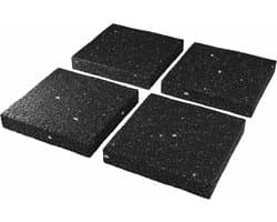 Azalia 4 stuks 9 x 9 x 1 cm wasmachine-onderleggers, rubberen pads, anti-trillingsdemper voor droger, meubels en kasten, luidspreker-rubberen mat, premium sluitringen, mat, 1 cm dik