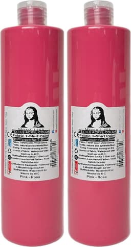 Südor Textielverf 1000 ml, roze.Wasbestendige textielverf voor lichte stoffen. Wasmachinebestendig, wasbestendig. Fixatie door strijken (2 x 500 ml) — thumbnail 1
