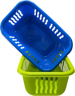 HL - Wasmand - Wasmanden - Set - 30 Liter Blauw & Groen - Kunststof - 2 stuks — thumbnail 2