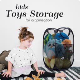 Opvouwbare Wasmand - 60 x 30cm - Wasmanden - Gaas - Ademend - Duurzaam - Wassorteerder - Wasbox - Organizer Kleding - Laundry Basket - Vuile Klerenmand - Opbergmand - Wasmand Opvouwbaar - Zwart - Draagbaar - Ruimtebesparende Wasemmer — thumbnail 5