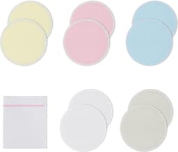12 cm wasbare voedingspads van biologische bamboevezel - zacht en ademend - borstvoeding moederschap - inclusief waszak wasbare zoogcompressen — thumbnail 1