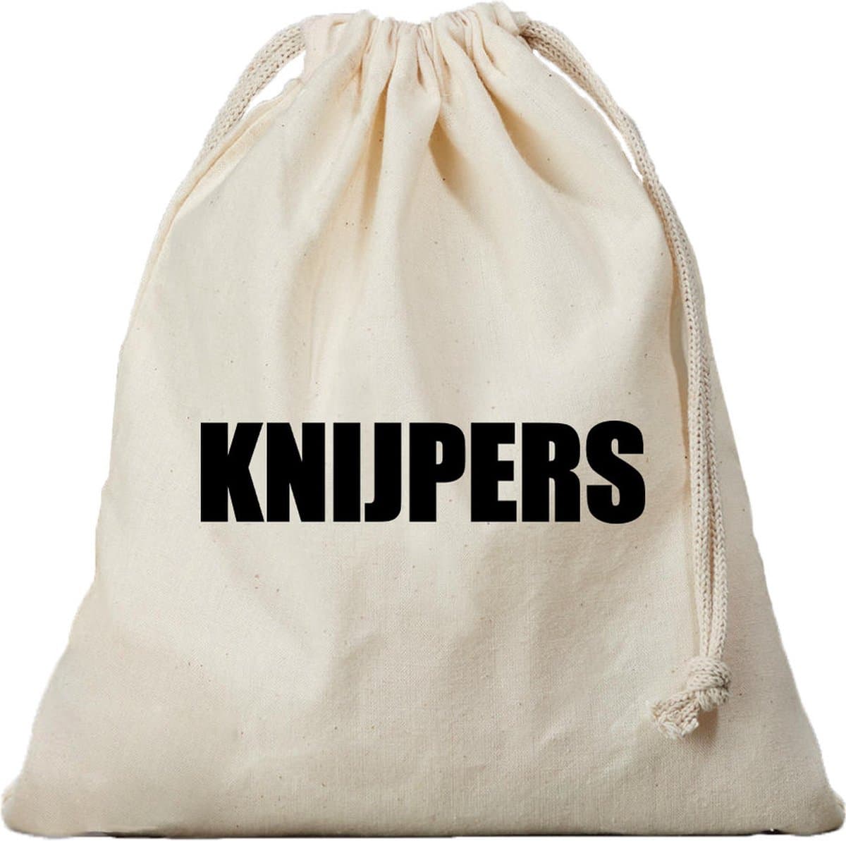 Canvas knijperzak/ opbergzakje knijpers - offwhite - met koord - 25 x 30 cm - Knijperzakken — afbeelding 1