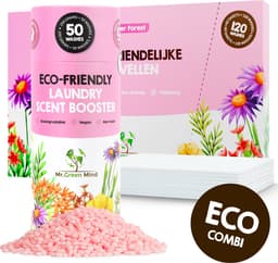 Mr. Green Mind Was combinatie Wasstrips + Wasparels Flower Forest - Wasmiddel - Wasstrips - Wasmiddeldoekjes - Wasparfum proefpakket — thumbnail 1