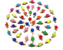 Kleurige Houten Foto Clips - 50 Pack Mini Wasknijpers voor Creatieve Decoratie