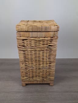 MigoStyling - Wasmand - Vierkant - Met deksel - 30x30x55 - Riet - Rotan - Naturel — thumbnail 4