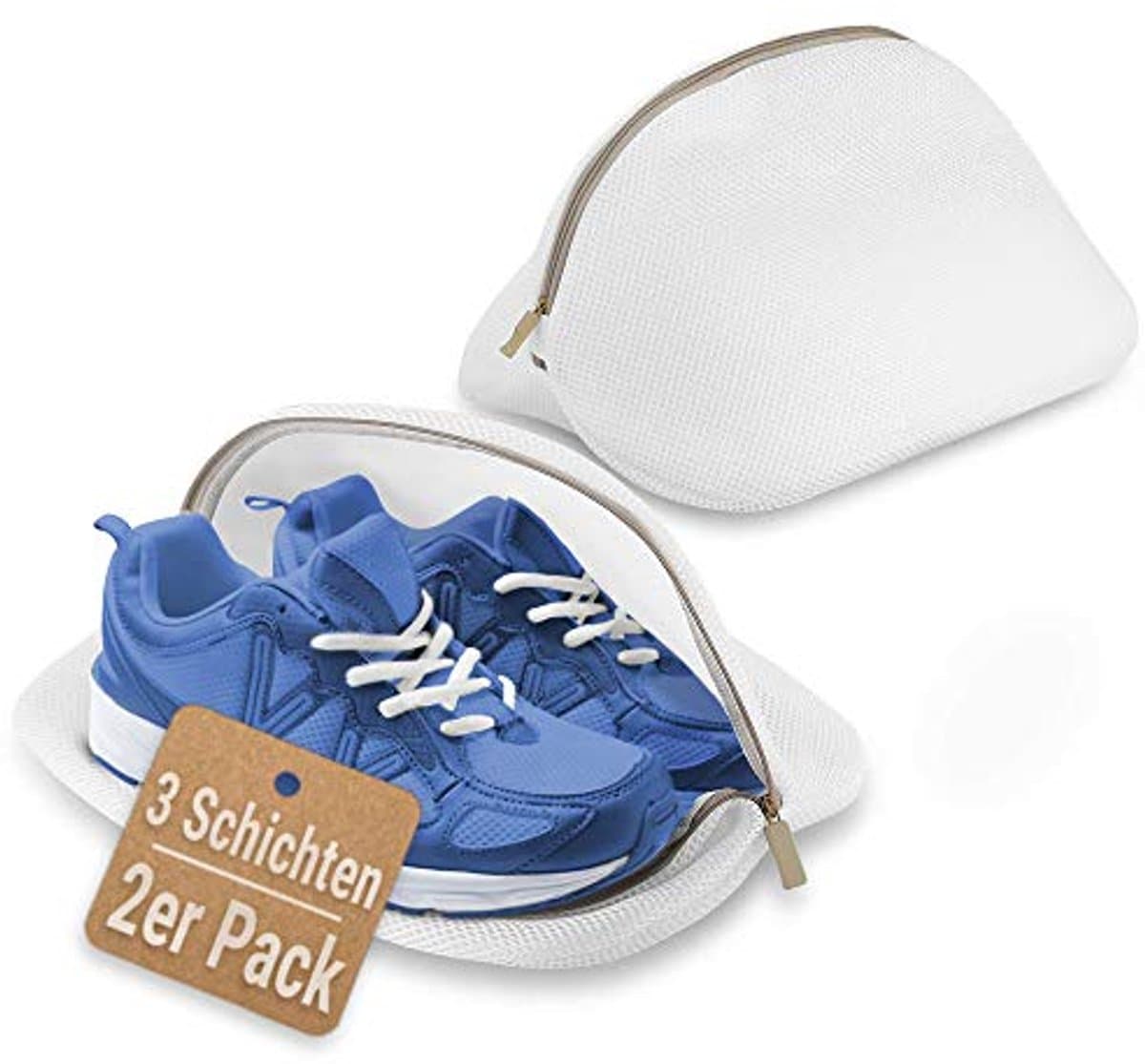 ecooe Set van 2 waszakken voor schoenen, sneakers, waszakken met meerdere beschermingsnetten, waszakken voor schoenen voor wasmachines en op reis — afbeelding 1