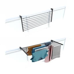 Foxydry Duo 102 cm balkon droogrek - antraciet - rechthoekige reling — thumbnail 1
