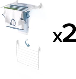 2x Foxydry Fold 60 DOWN - white - wasdroogrek wandmontage clicksysteem - neerwaartse sluiting - 60 x 50 x 10 cm — thumbnail 1