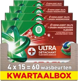 Ariel 4in1 Wasmiddel Pods +Ultra Vlekverwijderaar - 4 x 15 Wasbeurten — thumbnail 1