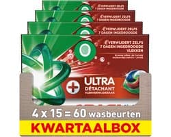 Ariel 4in1 Wasmiddel Pods +Ultra Vlekverwijderaar - 4 x 15 Wasbeurten