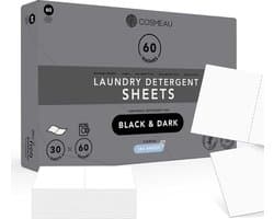 Cosmeau Zwarte Was Wasmiddel Wasstrips 60 Wasbeurten Wasvellen Wasdoekjes Detergent Sheets Wasdoekjes Proefpakket -