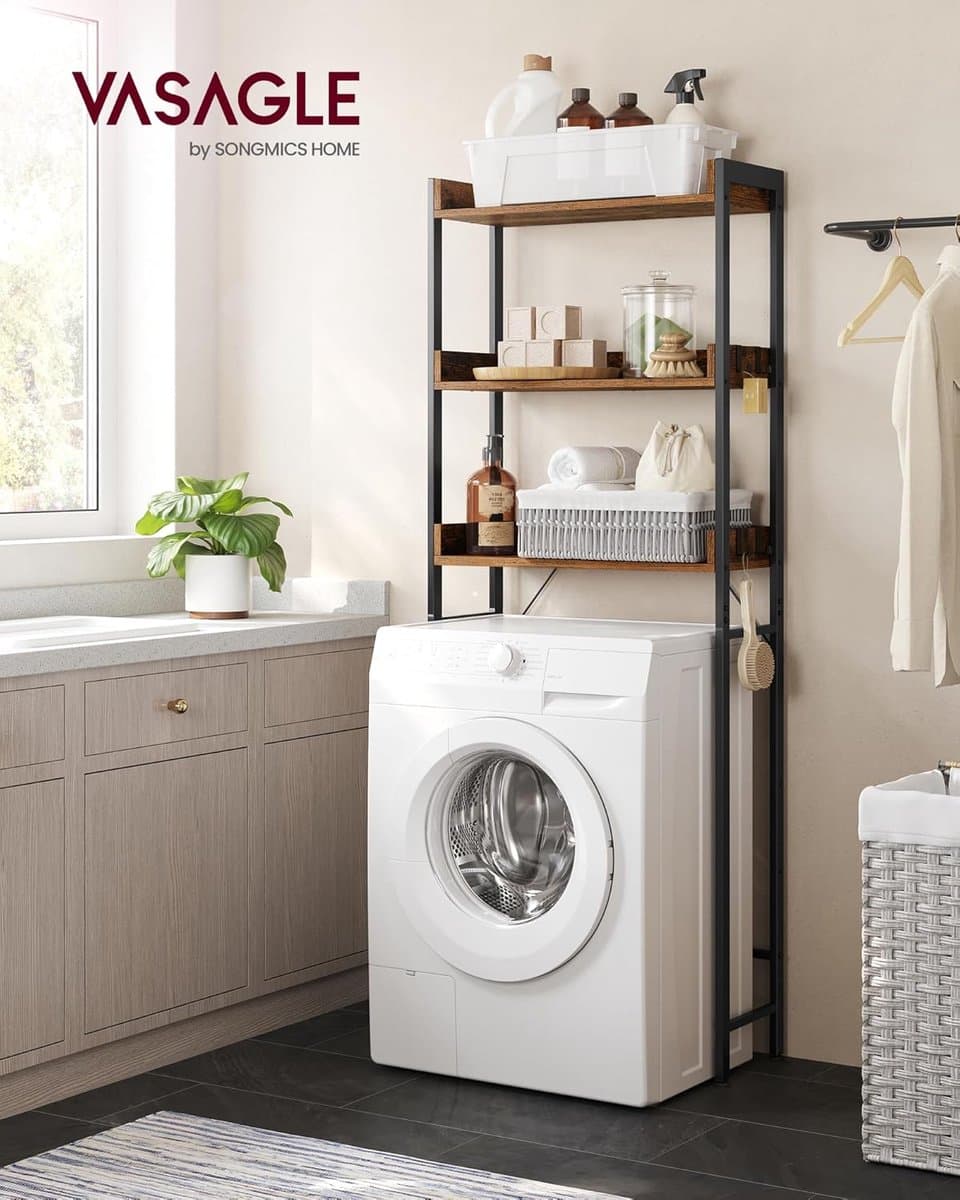 Wasmachine kast - Wc kastje - wasmachine ombouw - wasmachine opbouwmeubel - wasmachine meubel - wc rek opbergrek - 25x63x165 cm — afbeelding 1