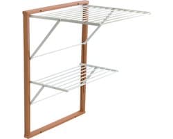 Arredamenti Italia 648 KEVIN - Houten Handdoekrek - Inklapbaar Wanddroogrek - 11 m Drooglengte - kleur: hout - ARIT - Il cuore del legno — afbeelding 1