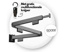 GOODD® - Droogrek - Wasrek - Wanddroogrek - Zwart - Inklapbaar - Rvs