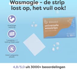 Brauzz Wasstrips Multipack Sea Breeze - Wasmiddeldoekjes voor Witte, Gekleurde en Zwarte Was - Wasmiddel Strips - Eco Wasmiddel Vellen - Duurzame Laundry Strips (64 wasbeurten) — thumbnail 5