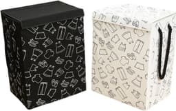 Lexorion Opbergmand - Opbergmand - Speelgoedmand Kinderen - Opbergmand met deksel - Opbergmanden - Opbergmand kinderkamer - Opbergmand speelgoed - Wasmand Opvouwbaar - Stijlvolle Kledingmand - 57L Wasmand - Zwart — thumbnail 2