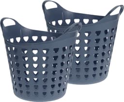 Flexibele wasmand - 26 liter - kunststof - blauw - D45 x H40 cm — thumbnail 3