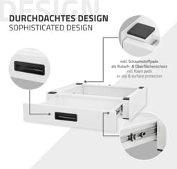 Tussenbouwframe voor wasmachine Aansluitframe met lade 60,5x54 cm in wit ML-Design — thumbnail 4