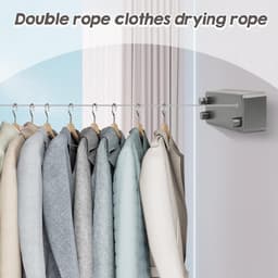 Retractable Clothesline 4.2 m Pull-Out Adjustable Waterproof Hanging Clothesline- Indoor Outdoor Use — thumbnail 3