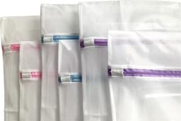 Waszak - Wasnetten met rits - Set van 9 - 60 x 50 cm - 50 x 40 cm - Ø 16 cm - Incl. verzenden - Ritssluiting - Wasnetjes - Washing Bag - Waszakken - Wasnet lingerie bh - Transparant - Wit - 100% polyester - Bescherm je wasgoed en wasmachine — thumbnail 4