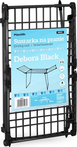 Debora opvouwbare staande wasdroger - zwart - 19 meter — thumbnail 4