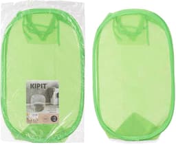 Kipit Wasmand flexibel/opvouwbaar - groen - kunststof - 33 x 33 x 58 cm - 60 liter — thumbnail 2